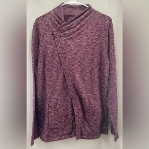 GH BASS & CO CROSS OVER ZIP FRONT SWEATER